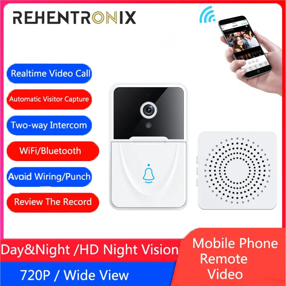 

HD camera wifi wireless doorbell outdoor doorbell anti-theft night vision lens video intercom home monitoring outdoor doorbell