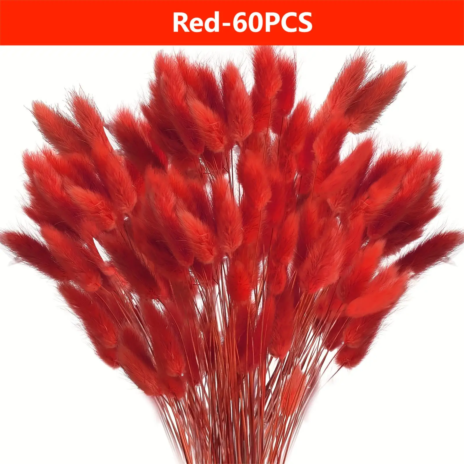 60pcs Dried Flowers Rabbit Bunny Tails Grass Mix Bouquets Wedding Party Decoration Natural Fluffy Lagurus Ovatus Boho Home Decor