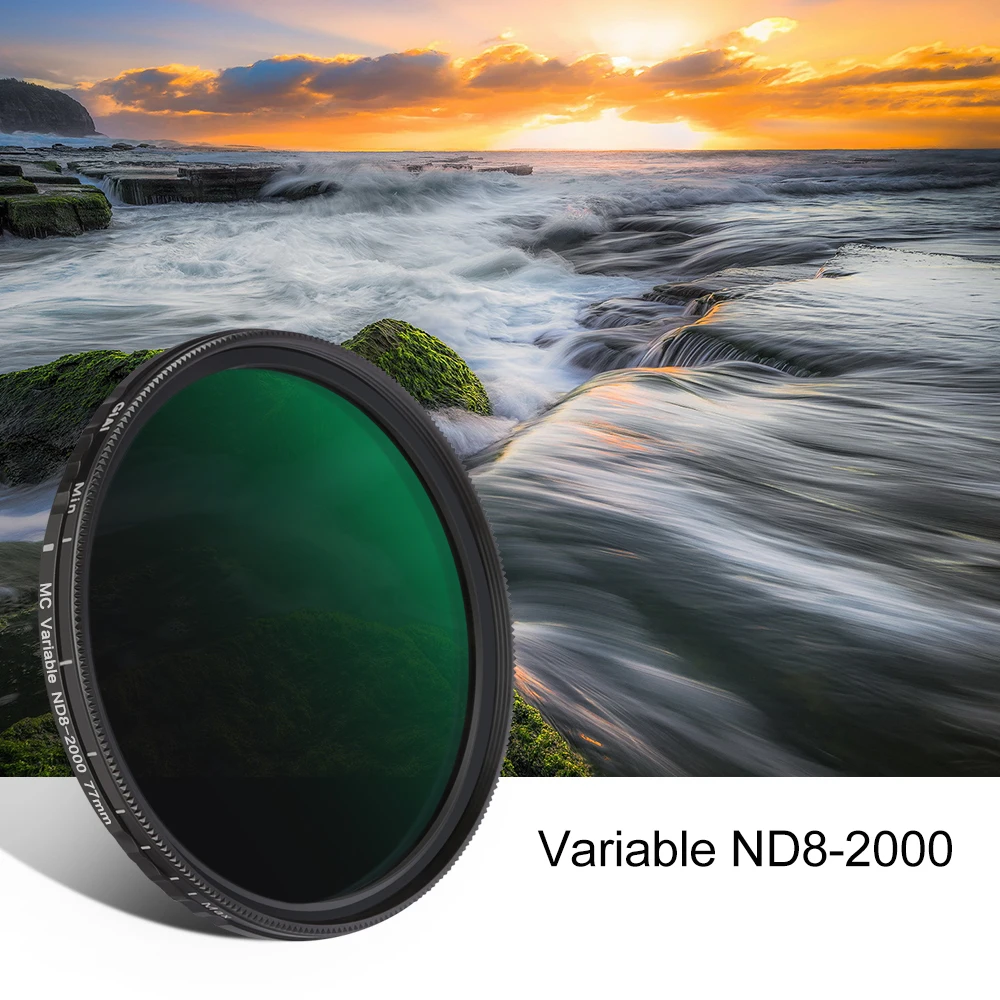 

GiAi ND8 To ND2000 Variable ND Filter Nano Coating Adjustable Neutral Density Camera Lens 67 72 77 82 86mm