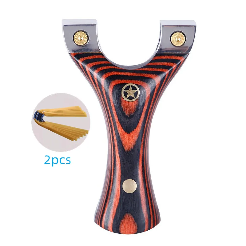 

Portable Stainless Steel + Wood Slingshot Flat Rubber Band Catapult Bow Outdoor Hunting Sport Competition Slingshot Accessories