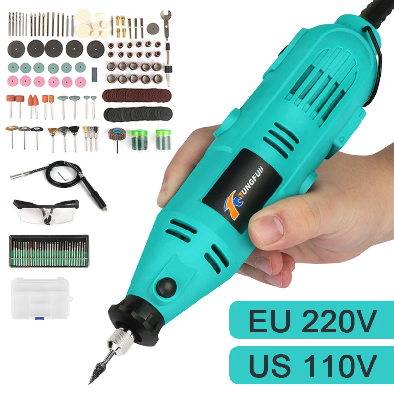 

110V 220V Mini Electric Drill Dremel Grinder Mini Polishing Engraving Machine With Grinding Accessories Set Electric Rotary Tool