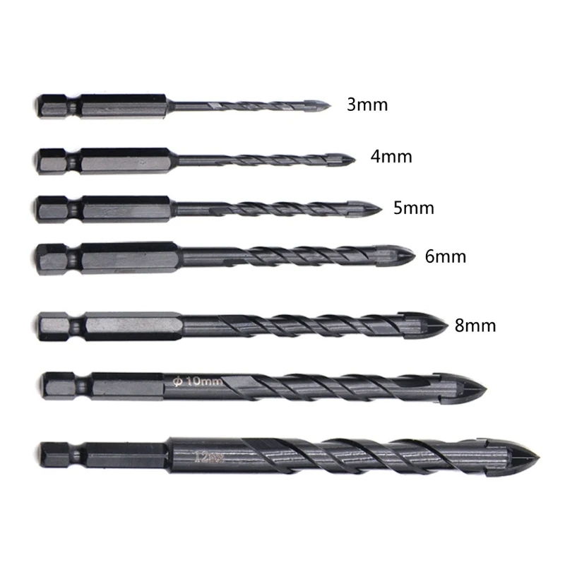 Glass Ceramic Concrete Drill Bits for Cross Tile Drill Bit Durable Hole Opener 3/4/5/6/8/10/12mm Practical for Trian