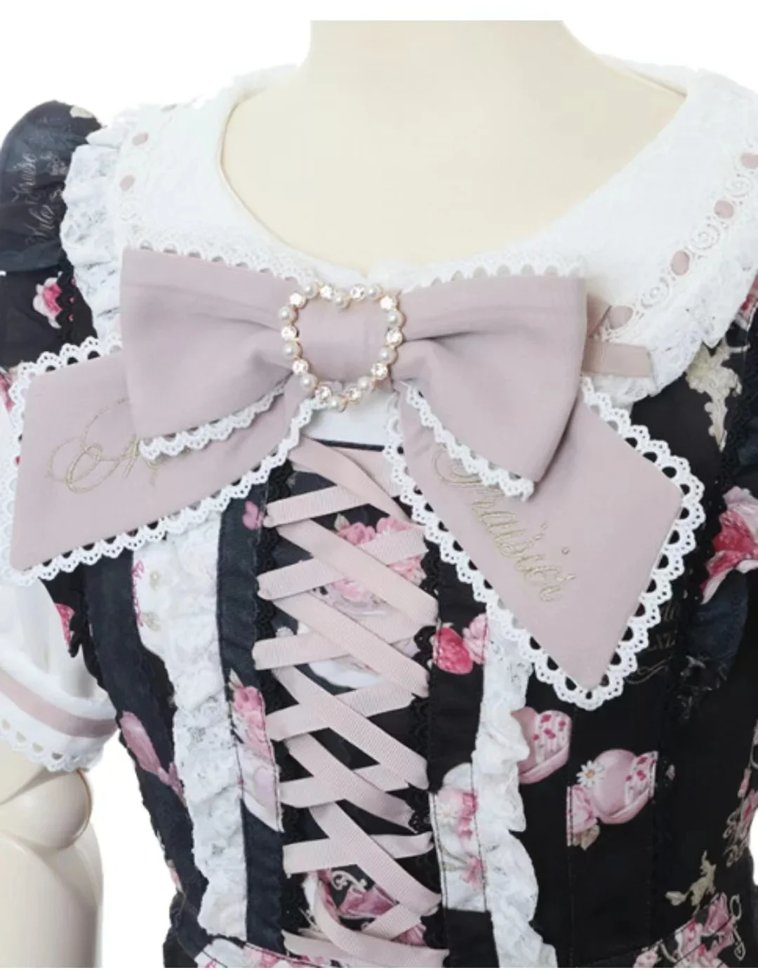 Japanese Style 2024 Spring Summer Cute Sweet Girl Printed Short-Sleeved Top Skirts Lolita Fashion Graceful Cute Two-Piece Set