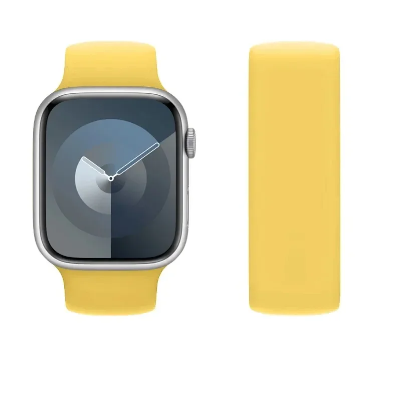 Silicone Solo Loop Watch Band - Vibrant and Comfortable Strap for All Apple Watch Sizes