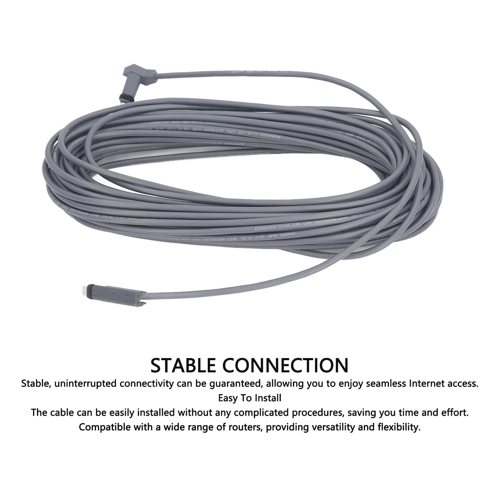 

for Starlink V2 Wire Rectangular Satellite Replacement Cable Multifunctional Grey Color 30ft for Starlink V2 Wire