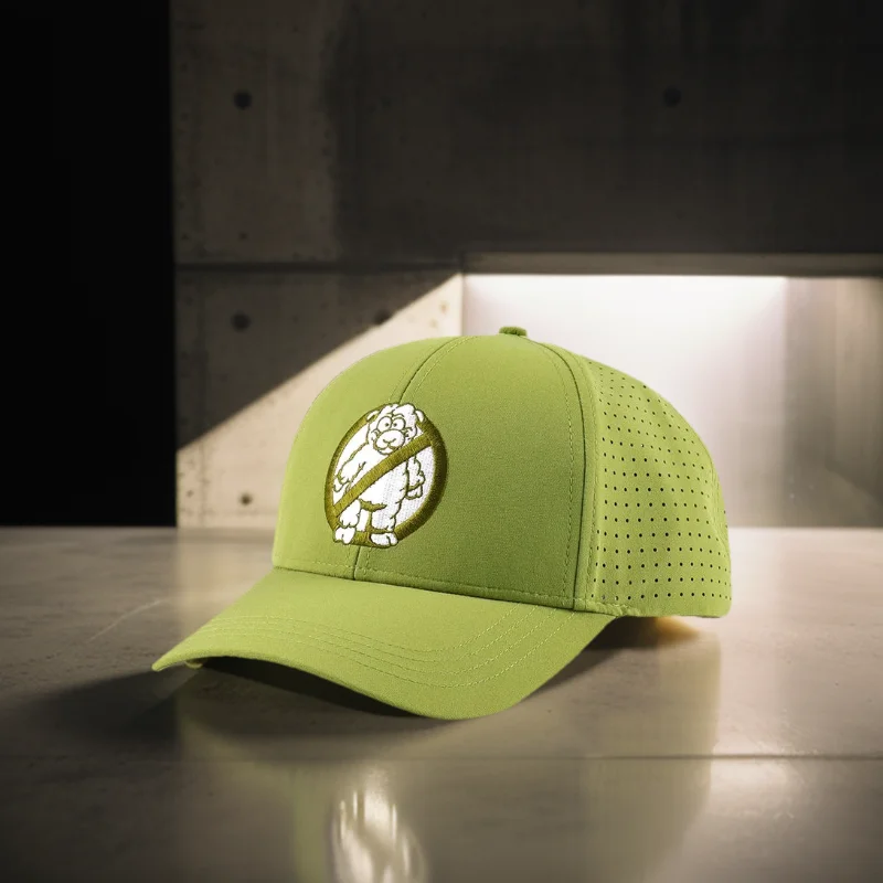 Stylish Golf Hat Laser Cutting Hole Design with Flat Embroidery Curved Brim Waterproof Cap Unisex Adult