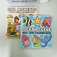 1/2 Books, Girl Time Ocean Scene Coloring Book, Perfect for Adult Relaxation, A Great Gift for Valentine's Day, Holiday 1