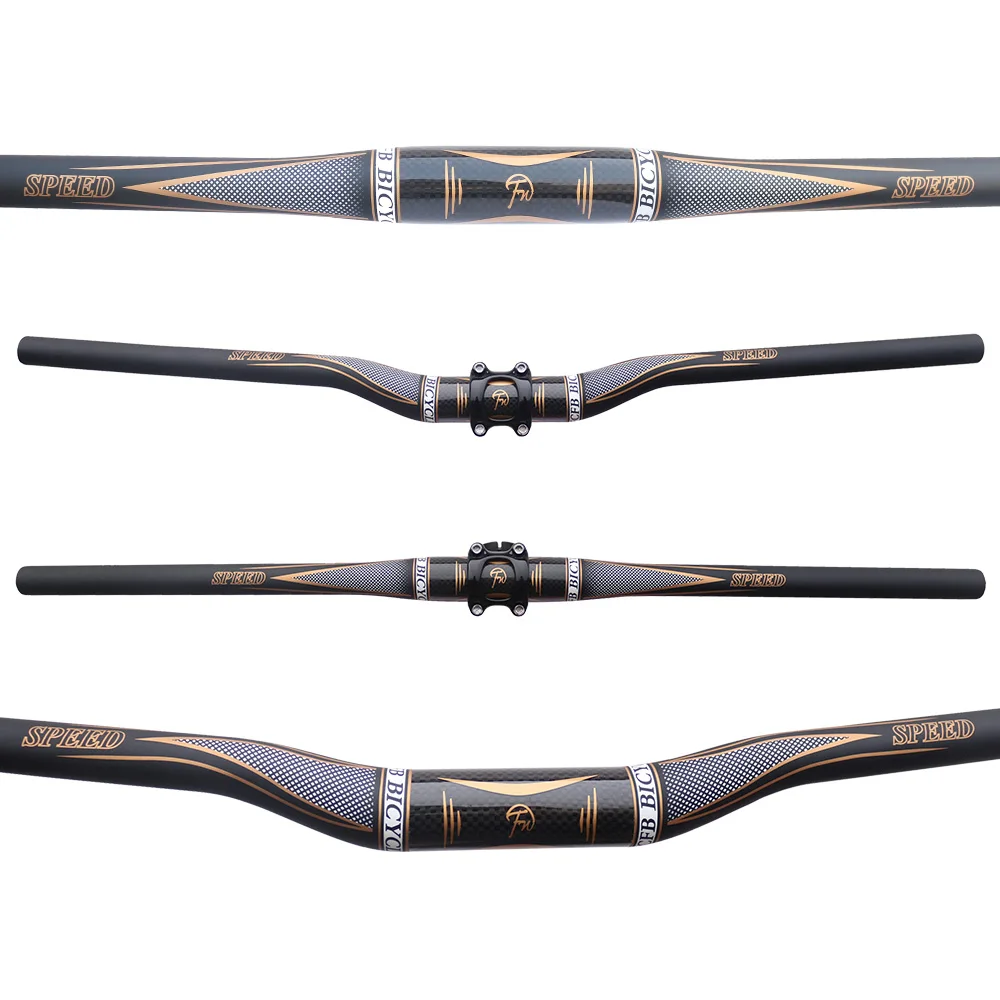 carbon handlebar FCFB gold matt glossy Mountain Bike 3K+UD Carbon Bicycle Handlebar Flat Handle Bar Full Carbon MTB Handlebars bicycle accessories bicycle handlebar