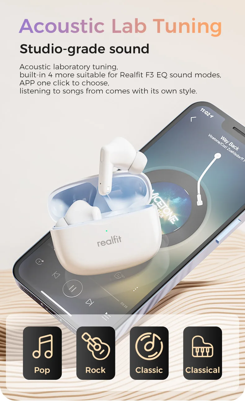 Realfit F3 ANC Active Noise Cancellation True Wireless Earbuds