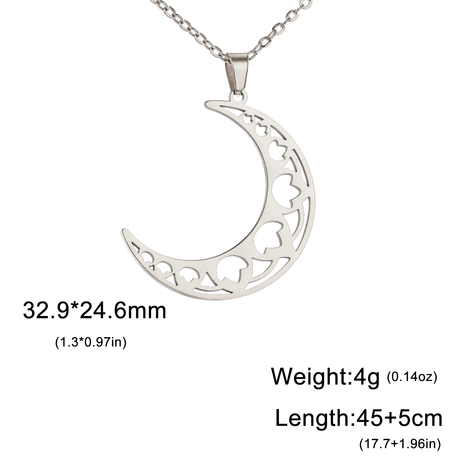 Unift Filigree Flower Crescent Moon Necklaces Stainless Steel Women Necklace Choker Vintage Ethnic Moon Jewelry Birthday