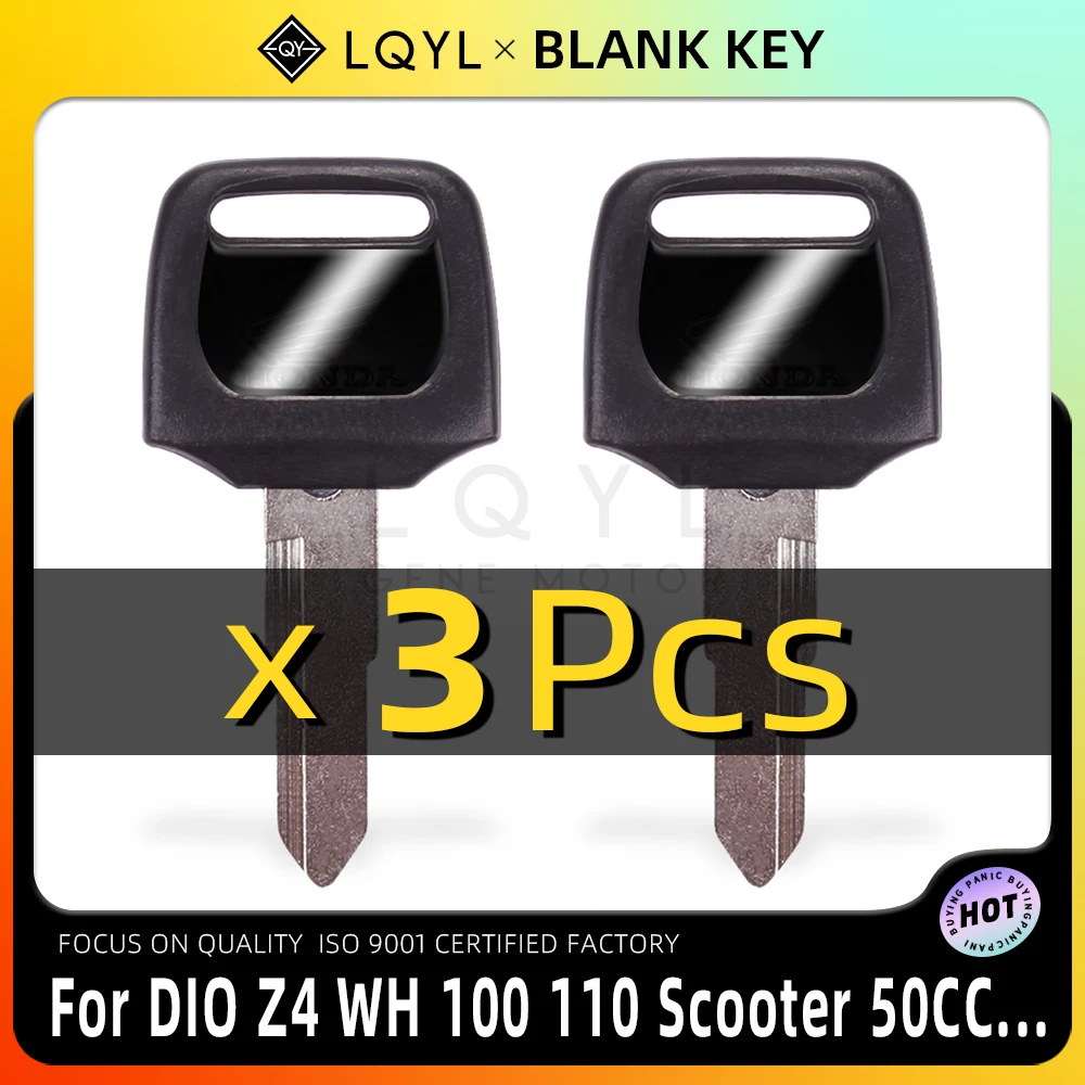 3Pcs Motorcycle New Key Uncut Blank Replacement Keys For HONDA DIO 56 57 Z4 125 SCR100 WH110 SCR WH 100 110 scooter 50CC Zoomer