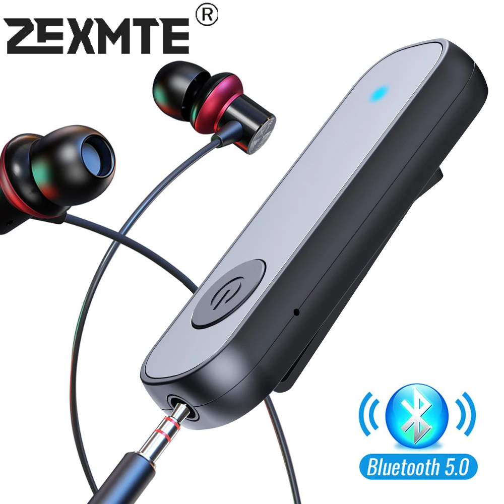 Приемник Zexmte Bluetooth 5 0 разъем 3 мм AUX Наушники автомобильный динамик передатчик