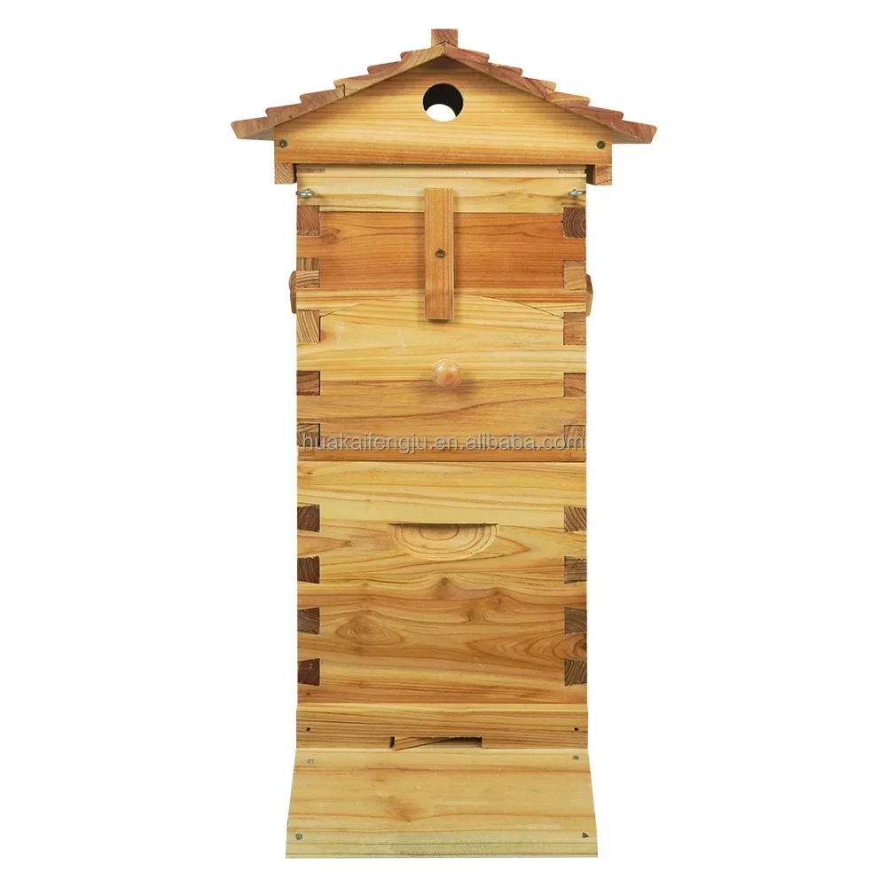 Hot Sale 4 Frames Automatic Wooden Honey Bee Hive Box Auto Self Flowing Beehive For Honey Bees