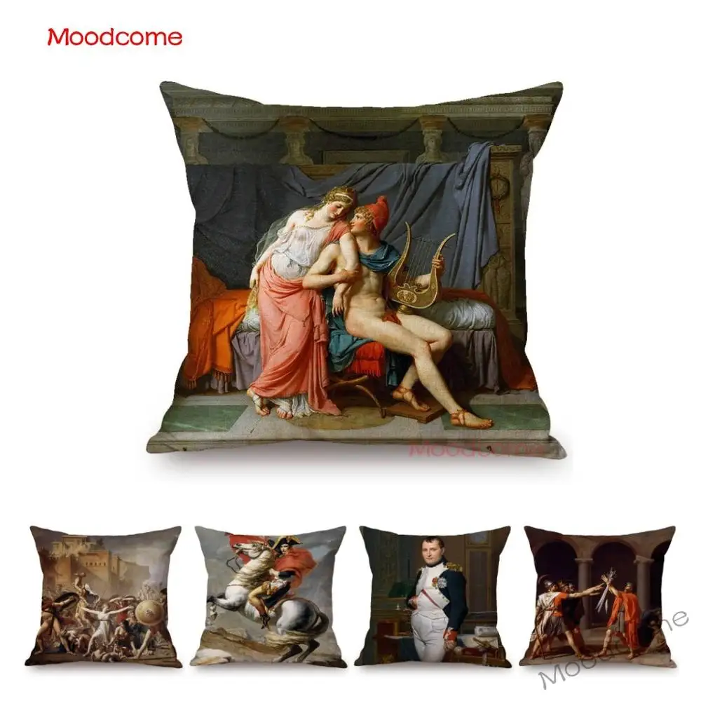 

Jacques-Louis David Germanic Art Neoclassicism Oil Painting Napoleon French Revolution Art Pillow Case Linen Sofa Cushion Cover