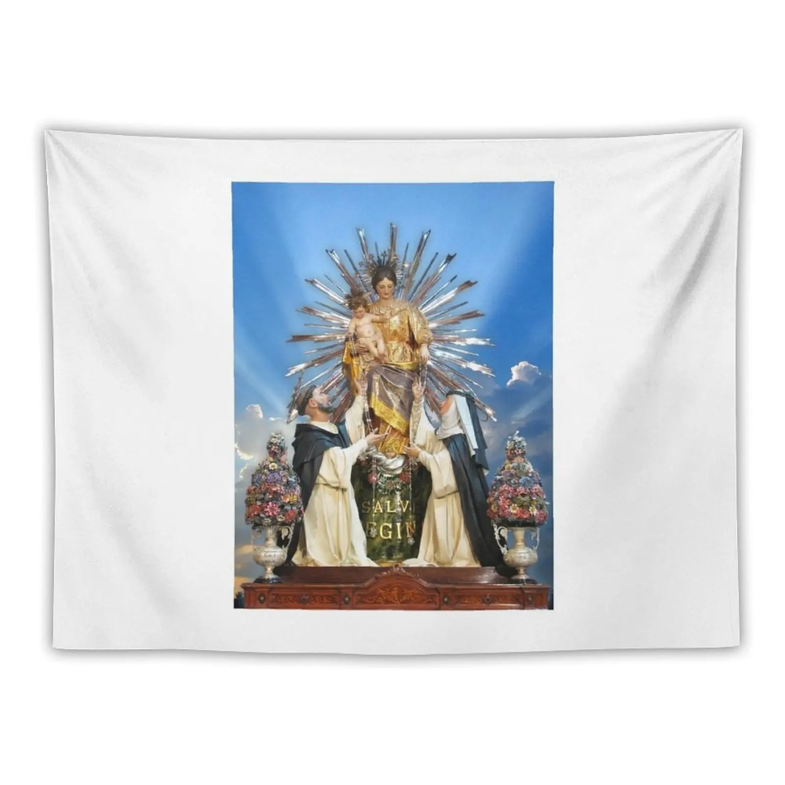 

Our Lady of the Rosary of Pompeii Tapestry Home Decorations Room Decore Aesthetic On The Wall Wallpaper Tapestry