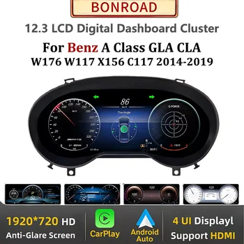 Sistema Linux Panel de salpicadero LCD para coche para Mercedes Benz A GLA CLA W176 C177 X156 2014 -2019 pantalla de velocímetro de pantalla de instrumentos 1