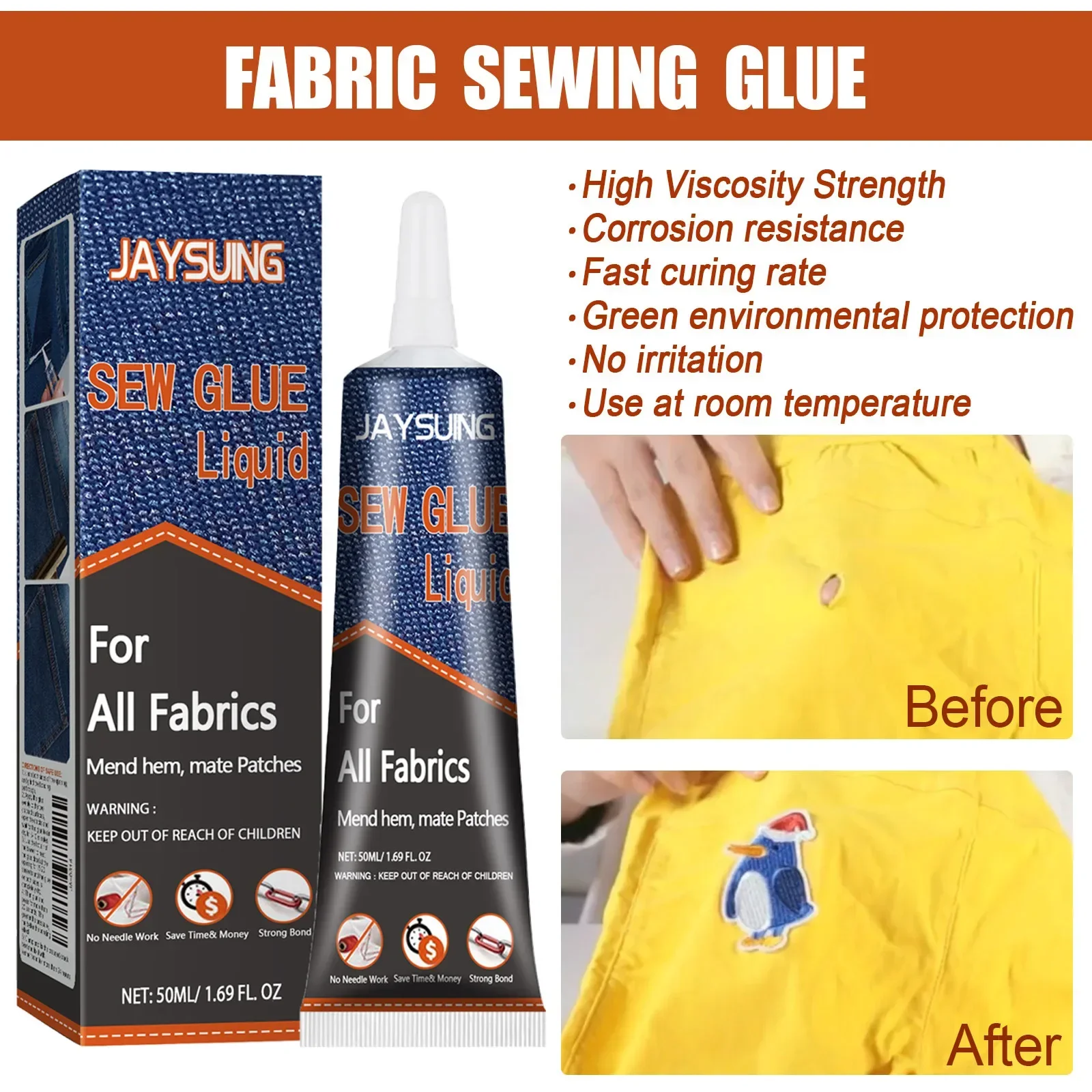 High Viscosity Fabric Sewing Glue for Clothes Mending and Leather Repair