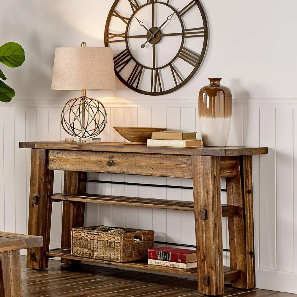 

Durango 54" L Industrial Wood Console Table with Two Shelves