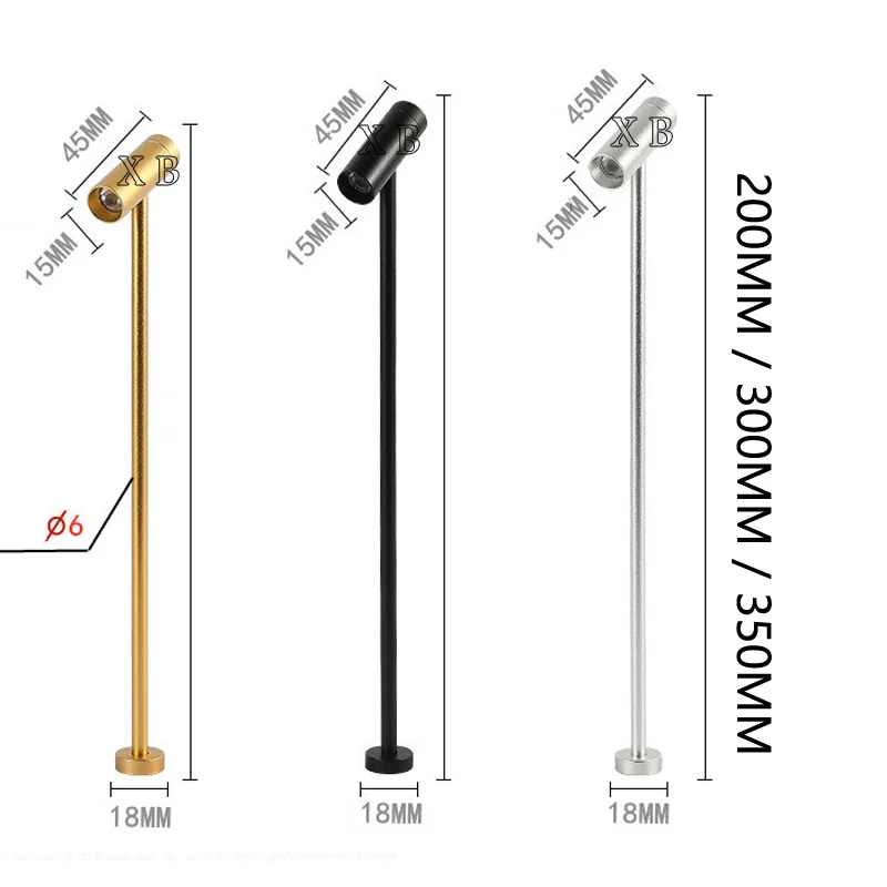 3W Dimmable 300mm/350mm LED spotlights Showcase Light wall lamp For Exhibition Display AC110V220V DC12V Led Spot Jewelry Display