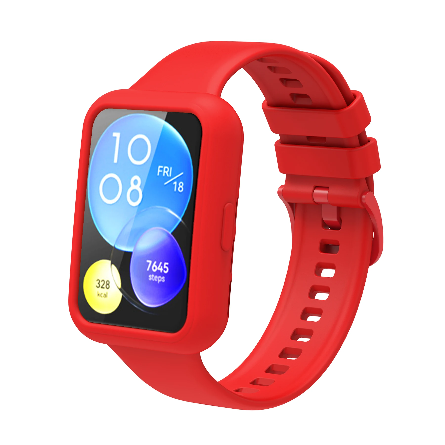 Enhanced Silicone Strap with Protective Case for Smartwatch Replacement Band