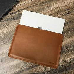 CONTACTS FAMILY Premium Genuine Leather Laptop Sleeve Case - Sleek Computer Bag - Pro16 A2141 (Brown)