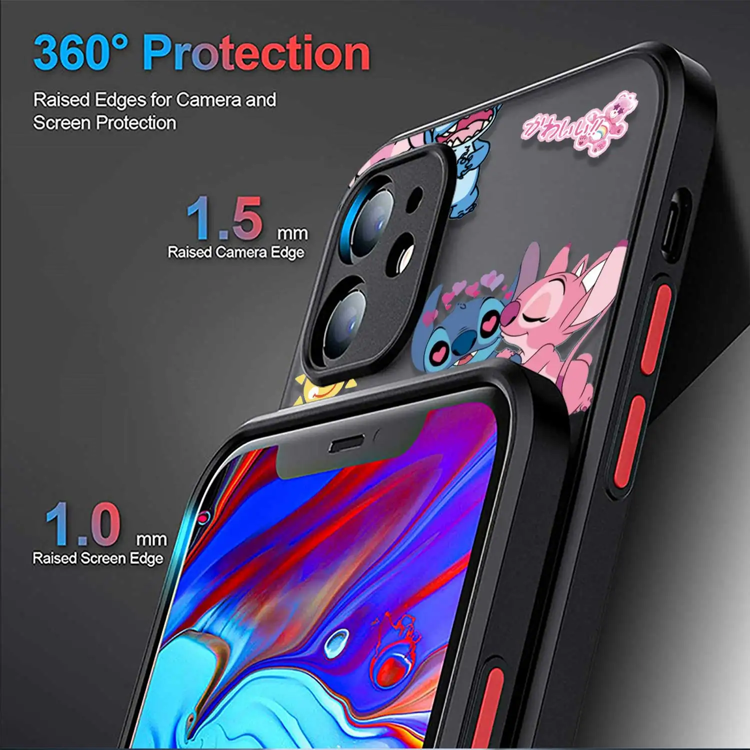 Matte Phone Funda for Xiaomi POCO X3 NFC X4 X5 Pro MI 13 12 11 11T 10T 10 9 Case Disney Cute Stitch Love