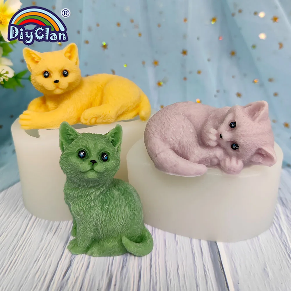 3D силиконовая форма в виде кота котят модель выпечки шоколадный мусс десертные