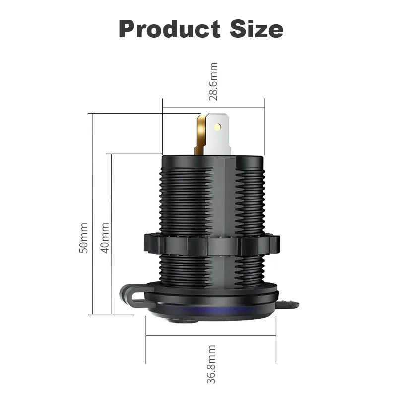 Presa USB Per 12V Da 2 Pezzi, Di Corrente Caricabatteria Auto Doppia Qc30 36w Con Tappo Pannello Interruttori 24v 88184231