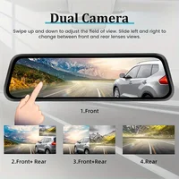 9.66"IPS Touch Screen Mirror Dash Cam Front and Rear, 4K Dual Recording, AHD Backup Camera, Night Vision, G-Sensor. Limited Time - Image 2