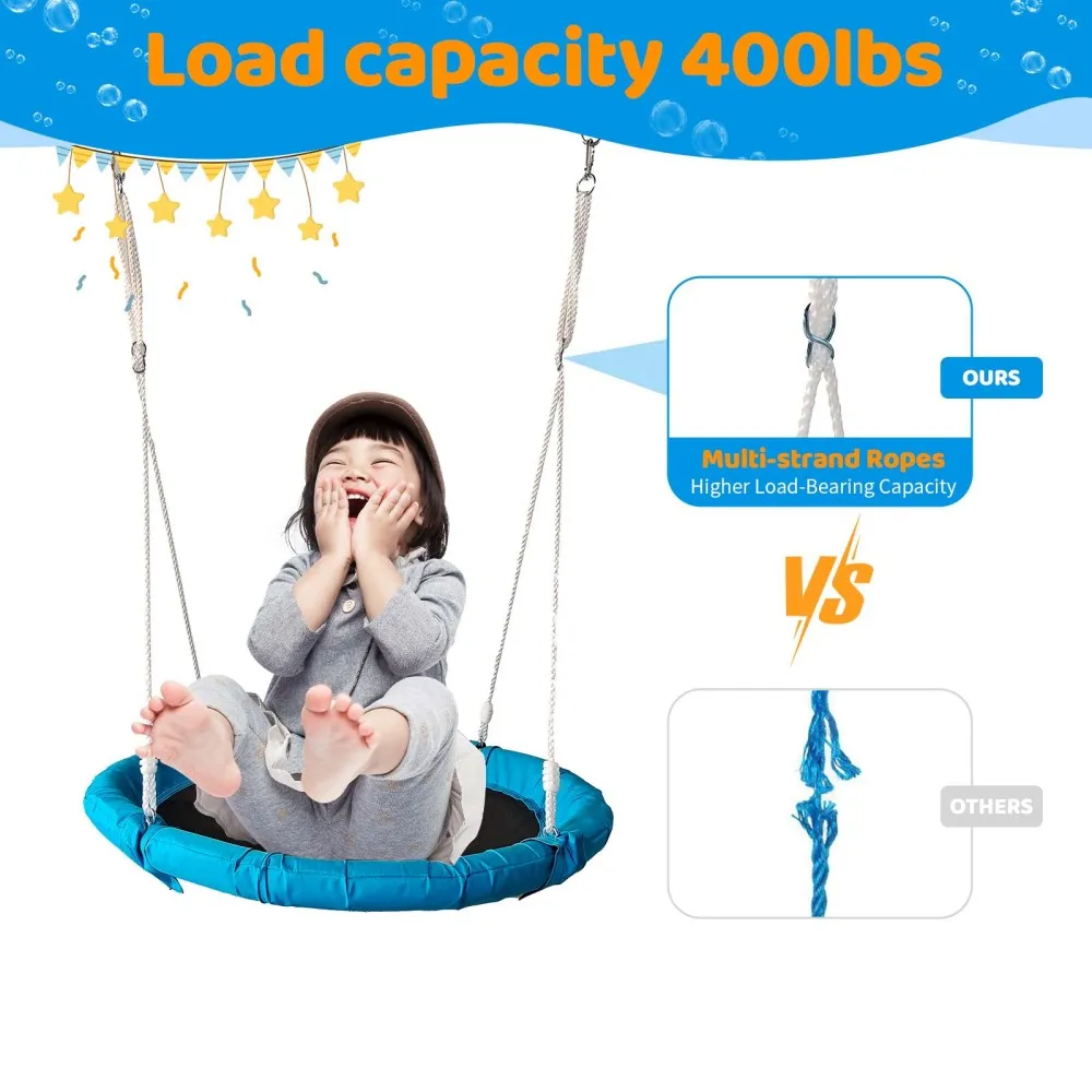 Metal Swing Set for Kids Outdoor Play Stand with Saucer Outdoor Playground Set Durable Facility Reliable Design Hours of Kid Fun 5