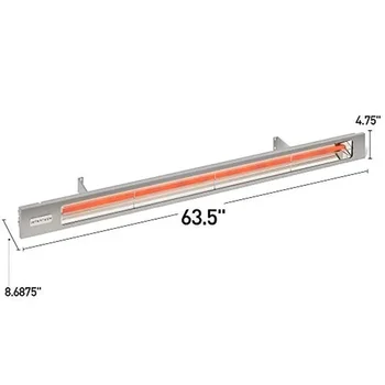 Chauffage extérieur Slimline 2400W noir mat support mural/plafond à profil bas 1