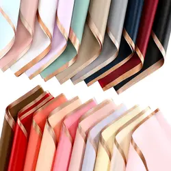 20 Sheets Gold Edge Flower Wrapping Paper,Colorful Florist Bouquet Supplies Waterproof Florist Gift Wrap Paper Bouquet Supplies