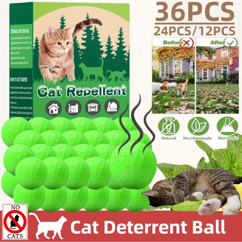 1/2/3Boxs Cat Deterrent Outdoor Indoor Natural Peppermint Oil Cat Deterrent Ball Dog Repellent Keep Cats Off Lawn Yard Garden