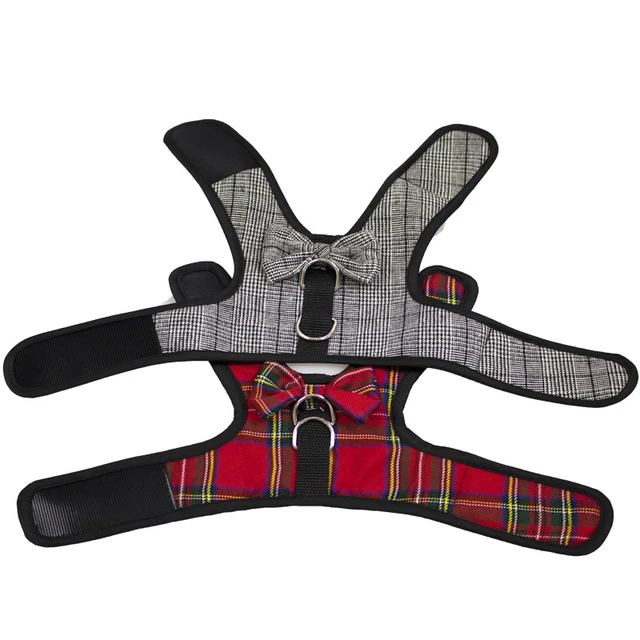 Adjustable Dog Harness Dog Vest with Leash Set Lattice Pet Harness For Puppy Chihuahua Small Dogs Leash Set With Bow Pet Clothes 4