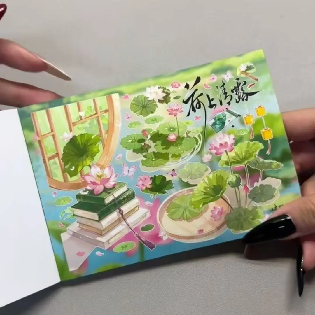스티커북 사계절 풍경 스티커북 인스 풍경 고급스러운 봄 핸드북 기본 재료 종이 문학적 신선한 선물