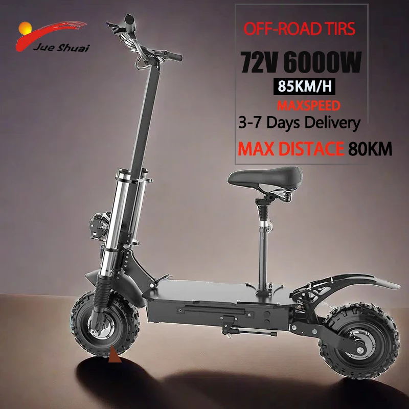 

Electric Scooter Max Range,65-85KM Top Speed, 1600W/2500W/32000W/6000W Motor Electric Scooter Adults for Commute Dual Braking