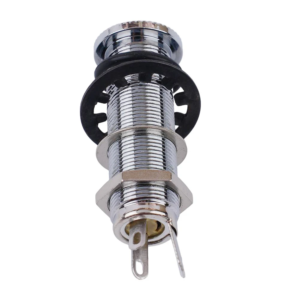 

1PC Electric Guitar Bass 6.35mm Stereo Output Input 1/4 Inch Jack Socket Plug With Rubber Washer And Nut Guitar Accessories