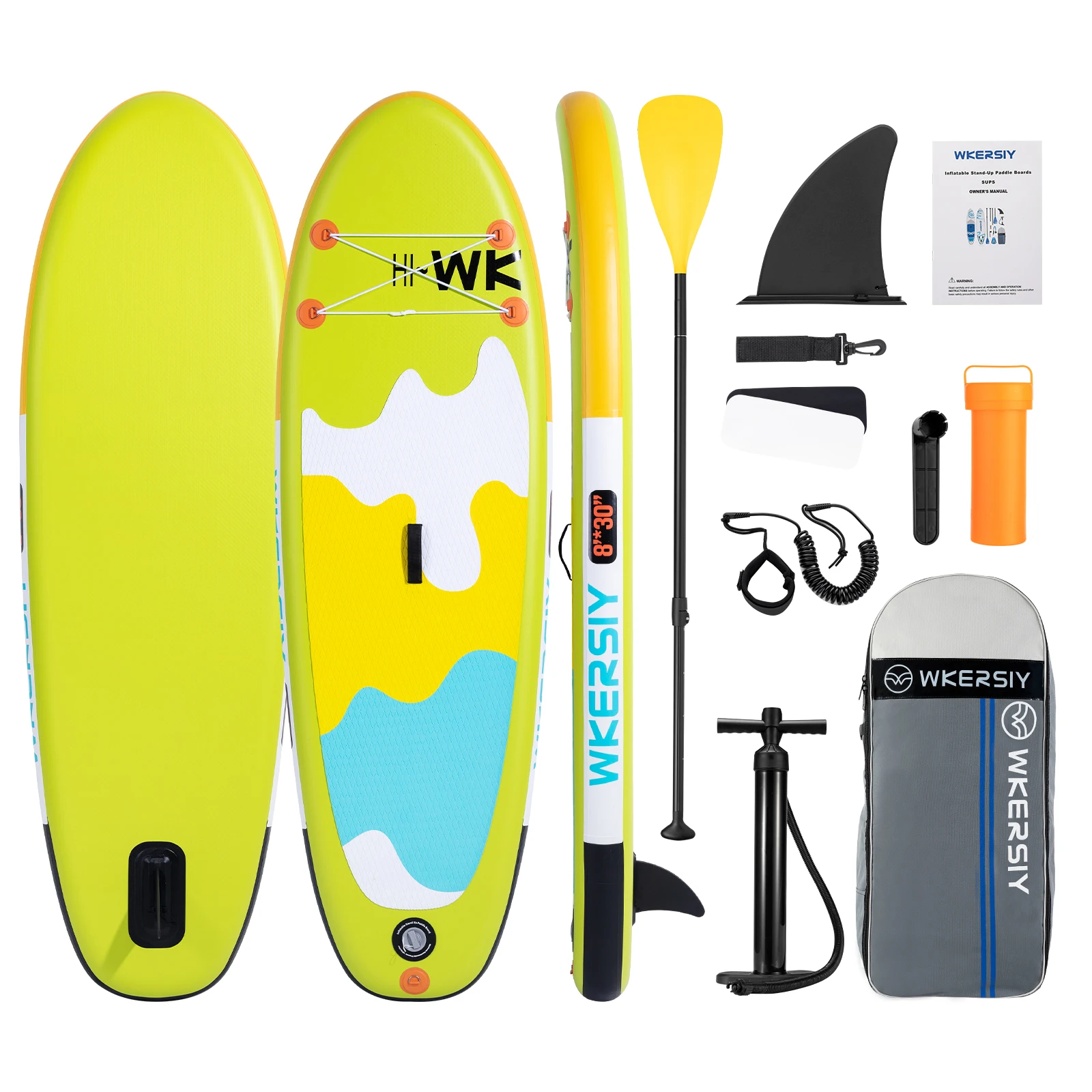 

Inflatable Stand Up Paddle Board for Kids 8'x30''x6' Inflatable SU Paddleboard Water Sport Surf with SU Paddle Inflating Pump