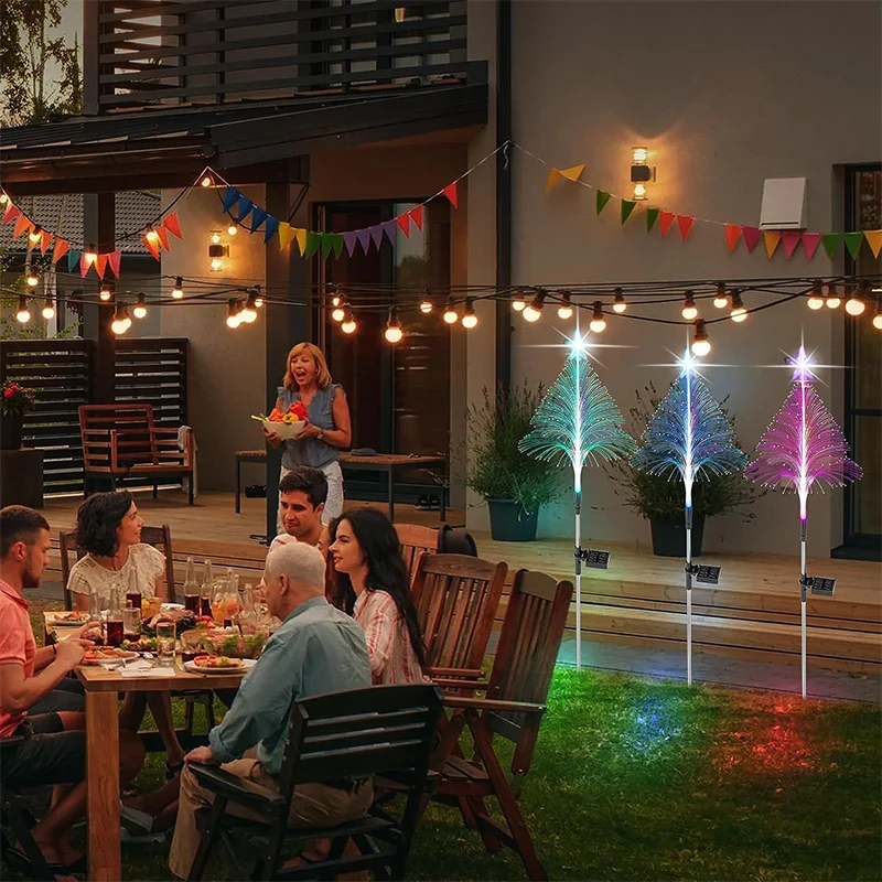 Description Picture 2 of itemSolar Christmas Tree Star Lights Powered Pathway Light Fiber Optic Lawn Floor Lamp Outdoor Yard Garden Party Festival Park Decor