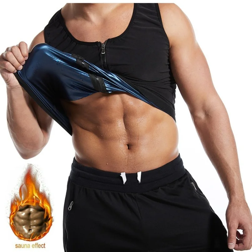 

Sauna Top Vest Zipper Slimming Body Shaper Men Flat Belly Sweat Fat Burning Weight Loss Tummy Control Waist Training Male 2024