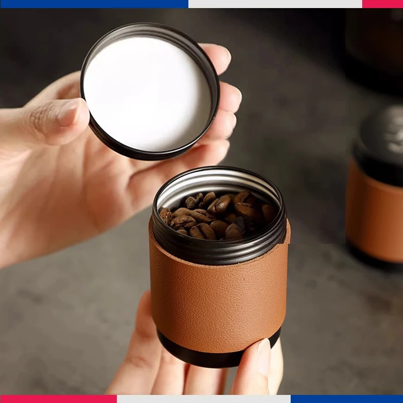 Storage jar Portable Aluminum Coffee Bean Storage Jar Threaded Seal Moisture Proof Compact Multi Functional Freshness Preservation