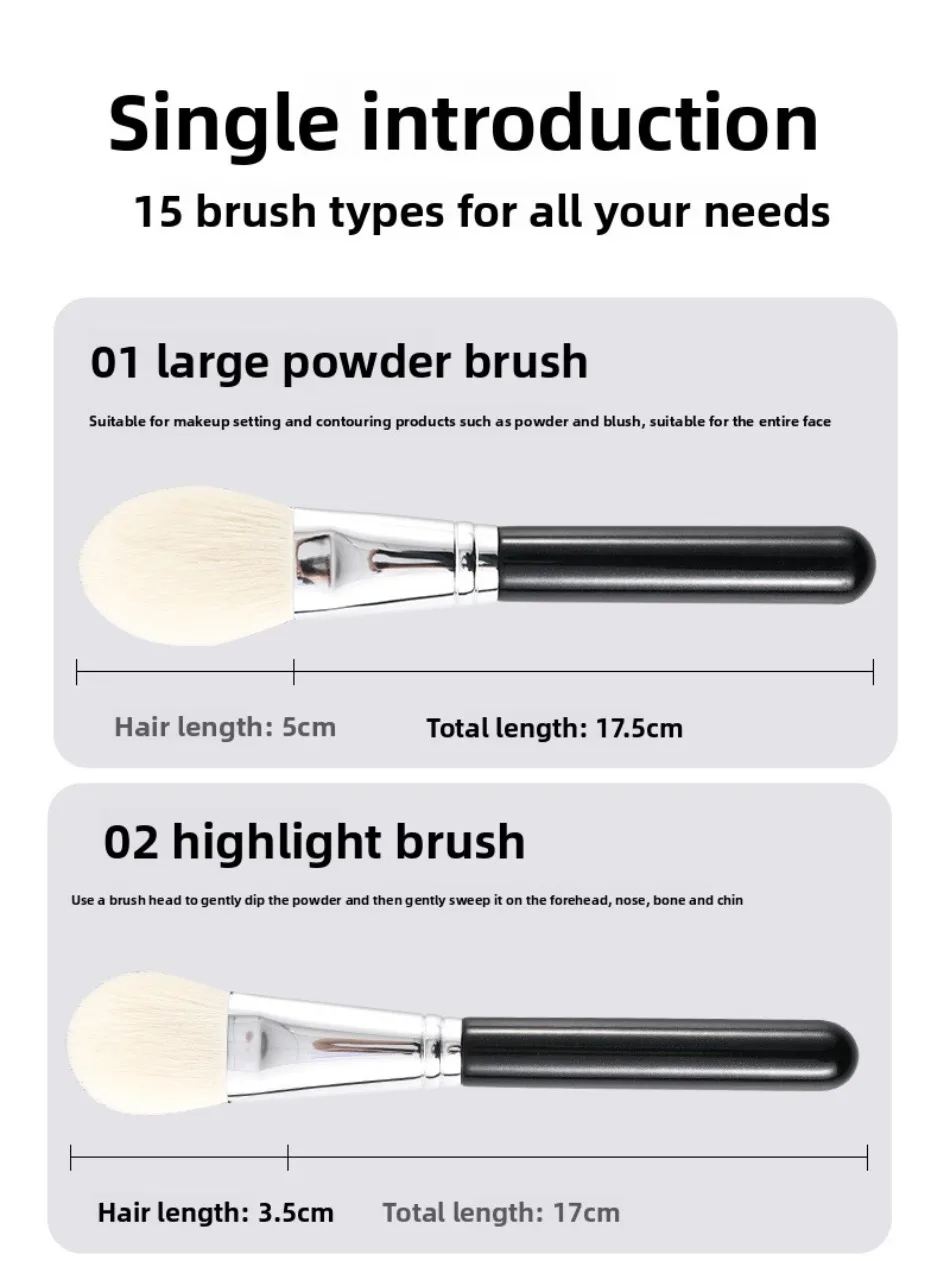 Description Picture 6 of itemHigh Quality Foundation Makeup Brushes Set Pro Make Up Brush Liquid Powder Eyeshadow Crease Concealer Cosmetic Tools Exquisite