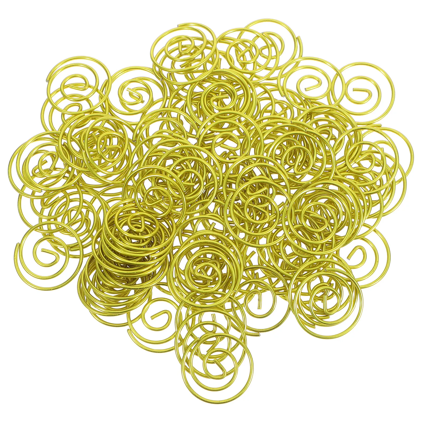 100Pcs 금속 원형 종이 클립 작은 원형 와이어 종이 클램프 문서 정리 도구 파일 정렬 북마크 클립