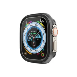 Premium Alloy Matte Case with Waterproof Metal Screen Protector for Ultra 49mm (Black)