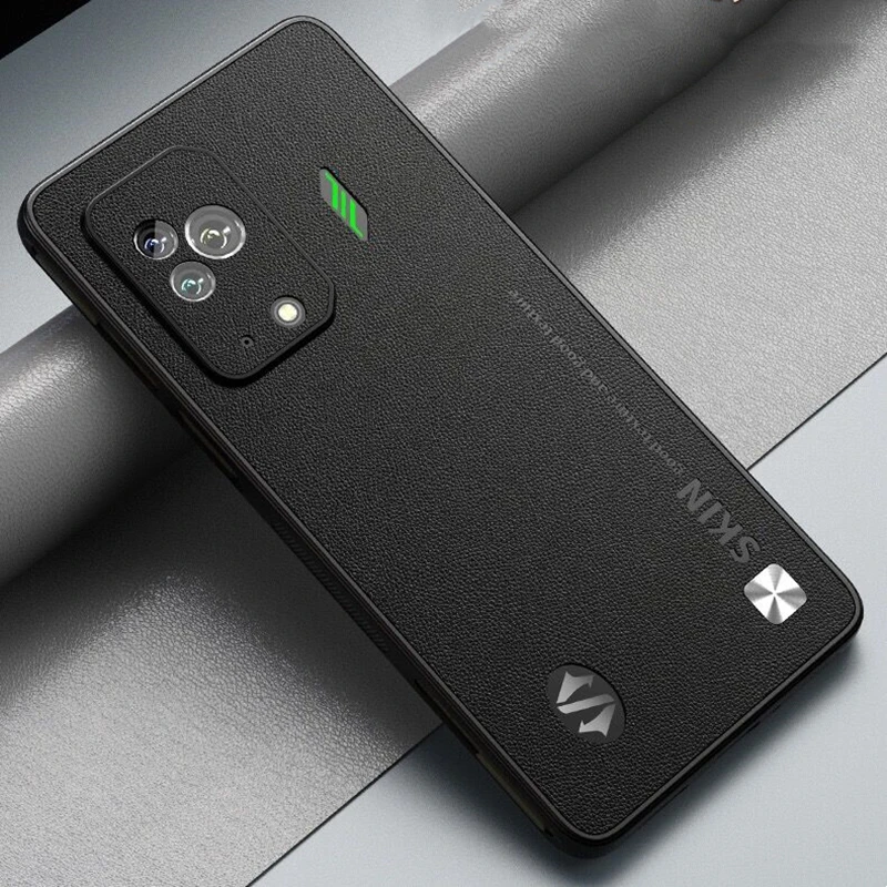 Stylish Leather Cover for Black Shark 5 Pro - Luxury PU Soft Silicone Gaming Cooling Shell
