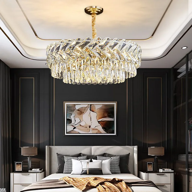 

Nordic Modern Luxury Crystal Led Chandeliers Living Room Decor Hanging Lamp Dining Room Villa home decor crystal chandelier