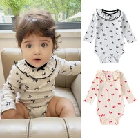 2025 New Autumn 0-24M Children Clothes Newborn Baby Girls Bodysuits Long Sleeved Cotton Print Infant Baby Girls Jumpsuit