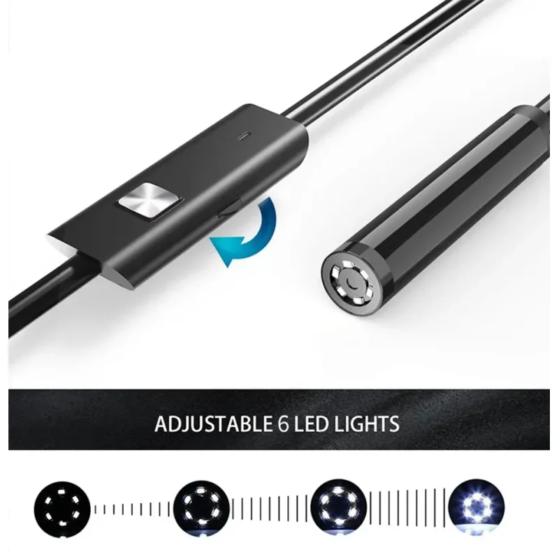 7.0MM TYPE-C Endoscope Camera IP67 Waterproof 6 LEDs Adjustable For Android Flexible Inspection Borescope Cameras for Phone PC 2