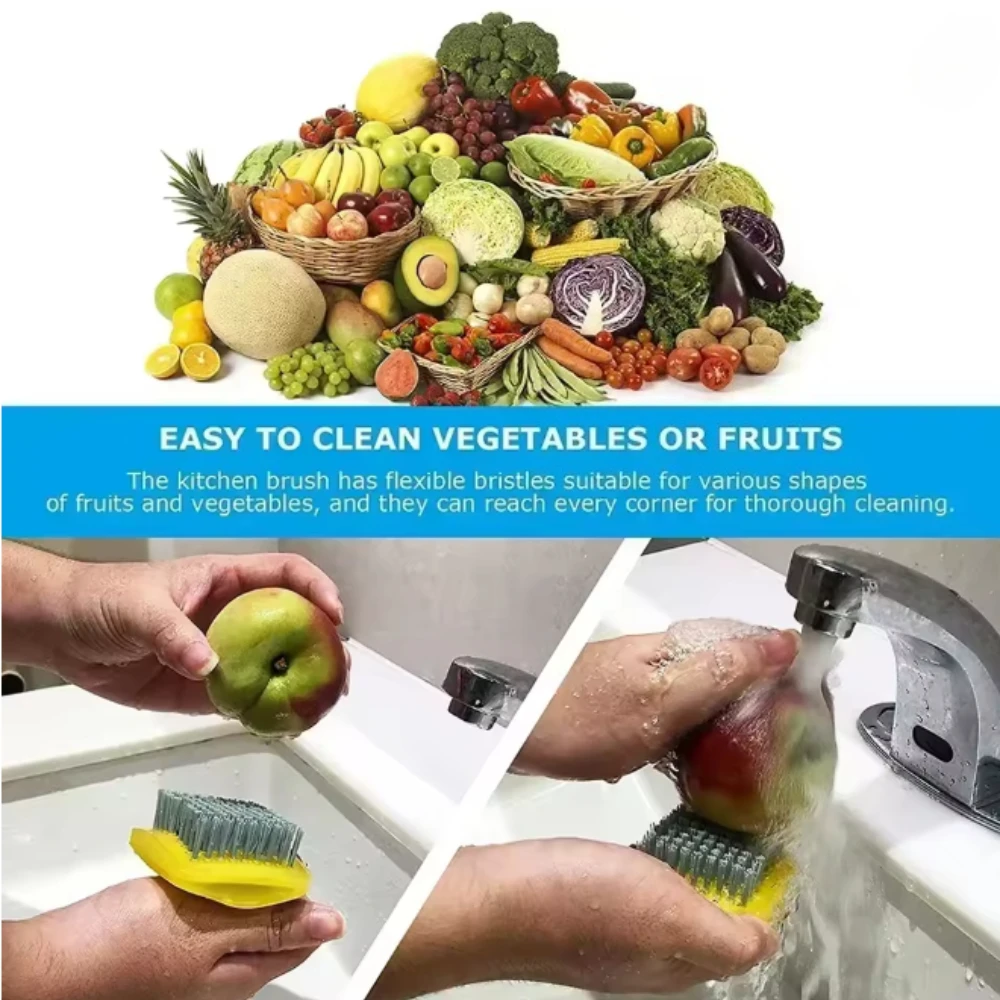 Cepillo limpiador de verduras, cepillo para fregar alimentos, cepillo para champiñones, cepillo para frutas y verduras c