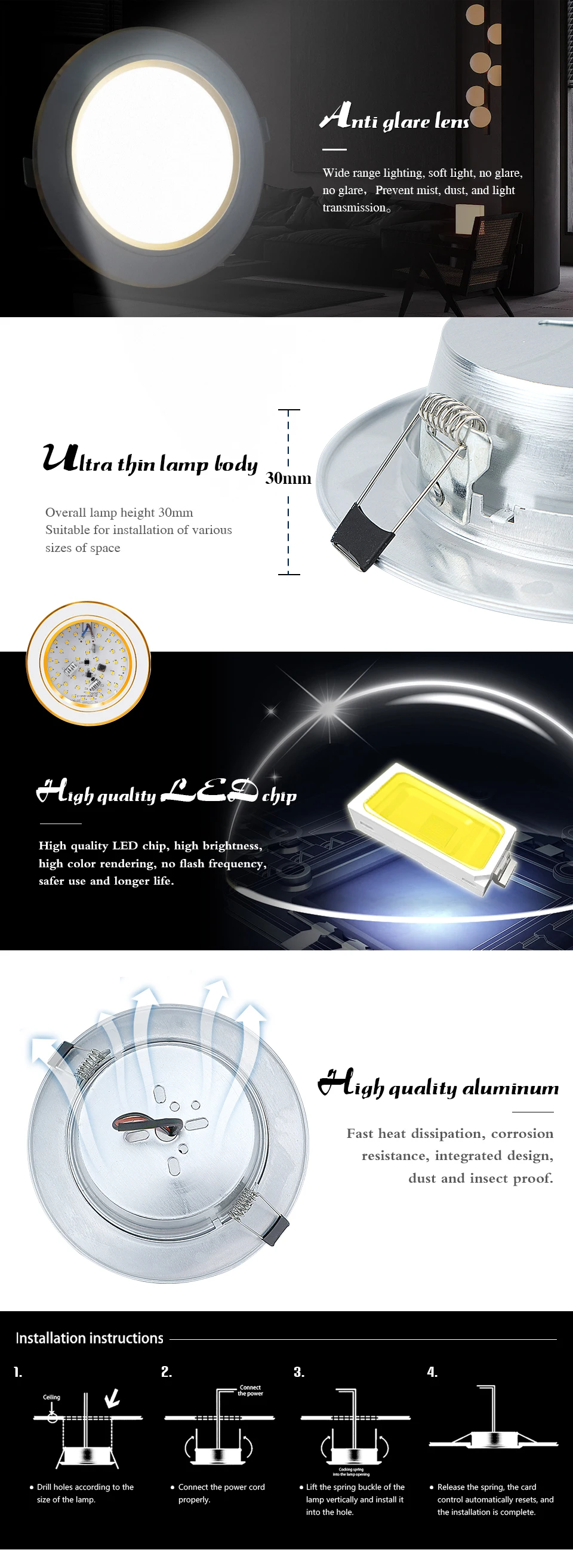 LED recessed round downlight image 3